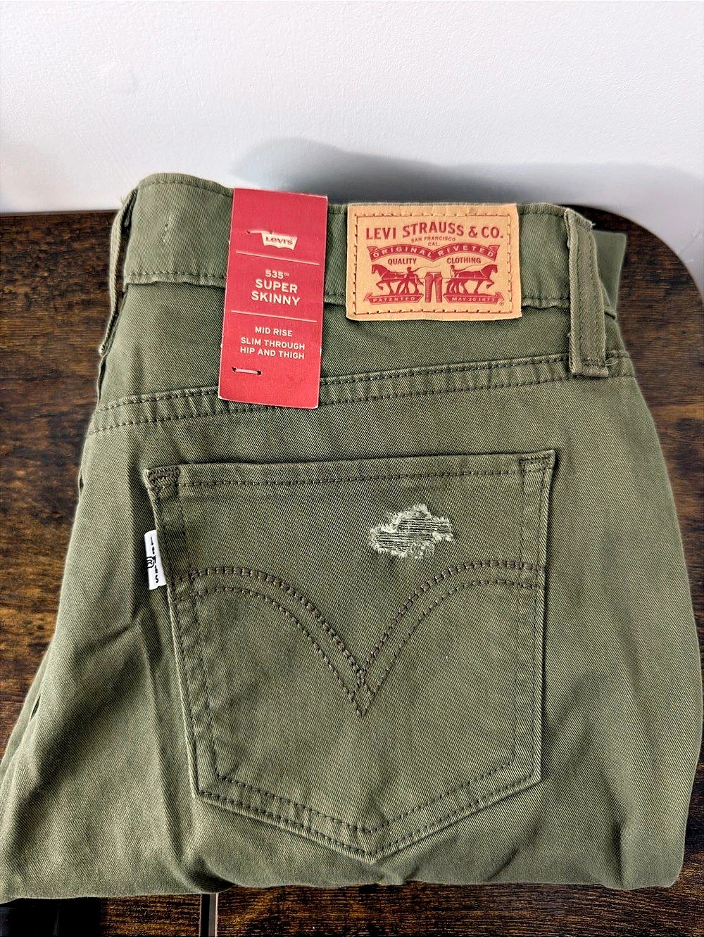 Levi's 535 Super Skinny Jeans Green Jeans Waist 29